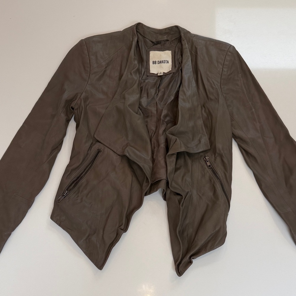 BB Dakota Women's Taupe Leather Jacket